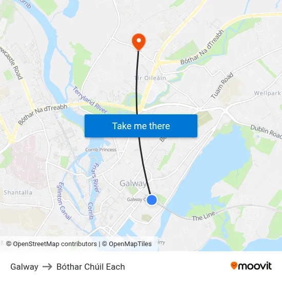 Galway to Bóthar Chúil Each map