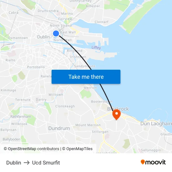 Dublin to Ucd Smurfit map