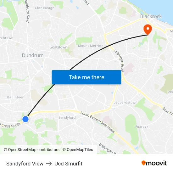 Sandyford View to Ucd Smurfit map