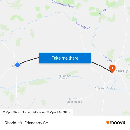 Rhode to Edenderry Sc map