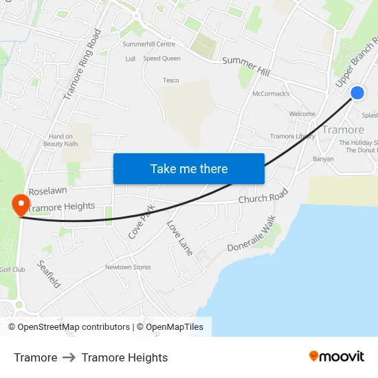 Tramore to Tramore Heights map