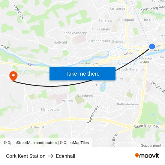 Cork Kent Station to Edenhall map