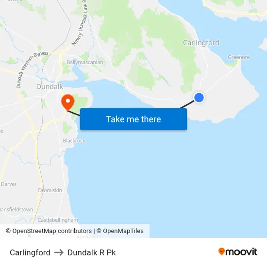 Carlingford to Dundalk R Pk map