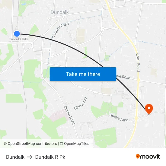 Dundalk to Dundalk R Pk map