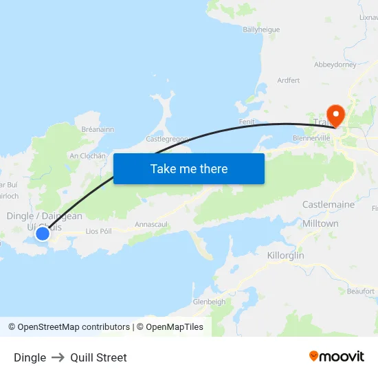 Dingle to Quill Street map