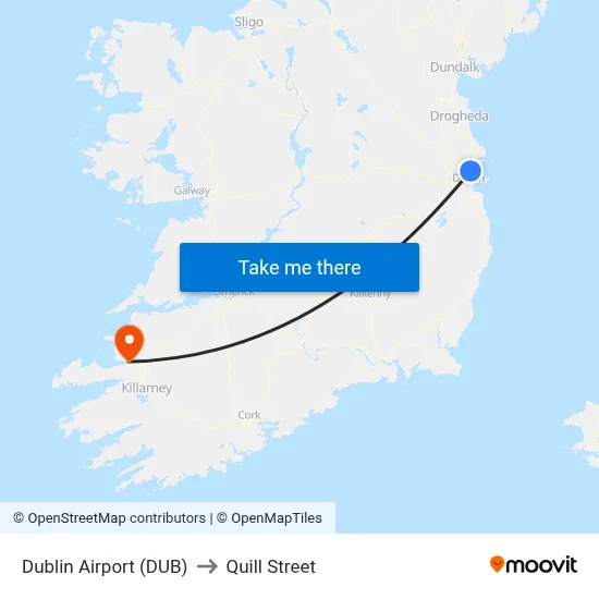 Dublin Airport (DUB) to Quill Street map