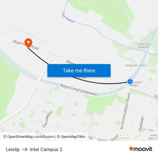 Leixlip to Intel Campus 2 map