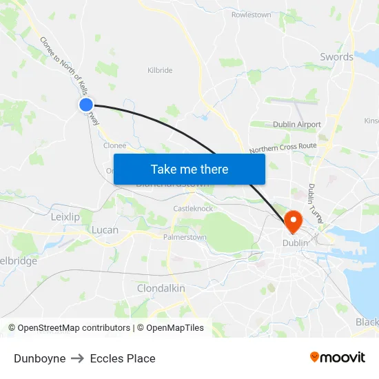 Dunboyne to Eccles Place map