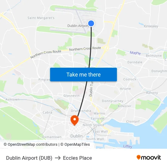 Dublin Airport (DUB) to Eccles Place map