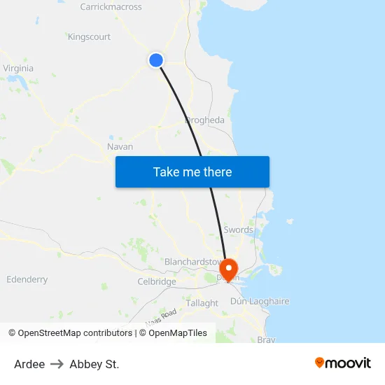 Ardee to Abbey St. map