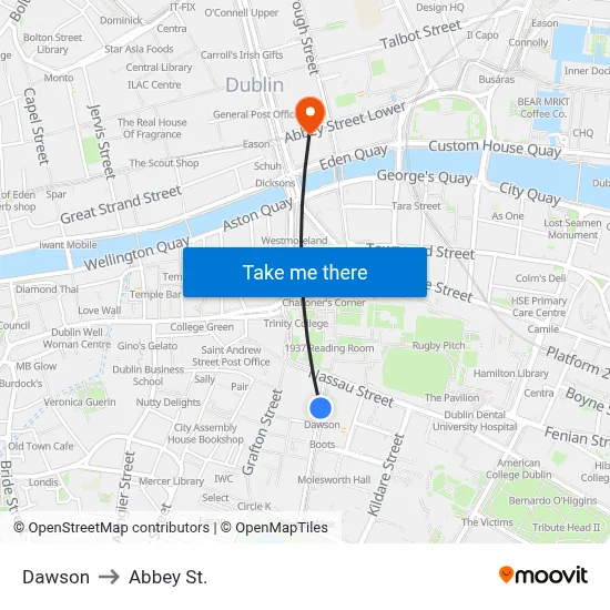 Dawson to Abbey St. map