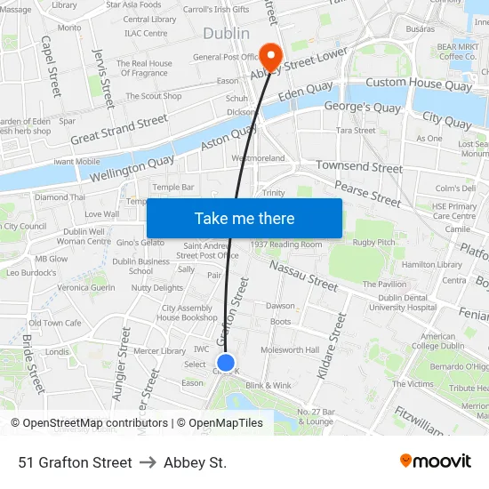 51 Grafton Street to Abbey St. map