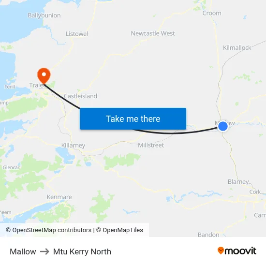 Mallow to Mtu Kerry North map