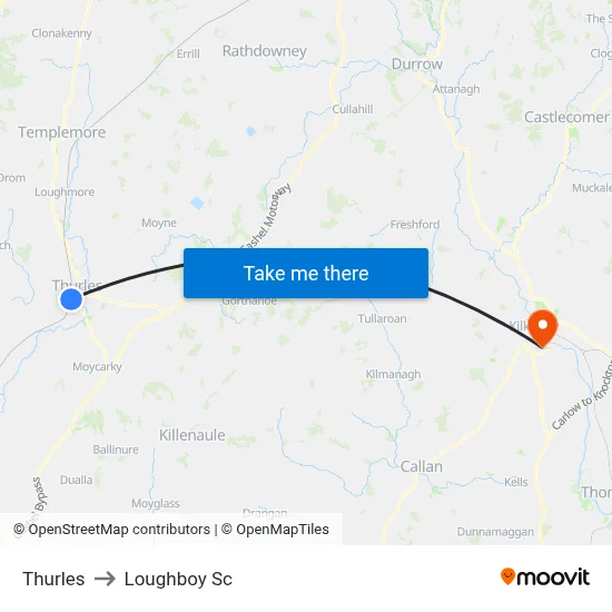 Thurles to Loughboy Sc map