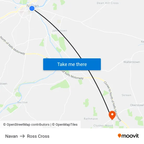Navan to Ross Cross map