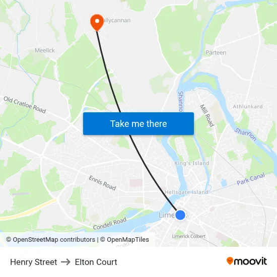 Henry Street to Elton Court map