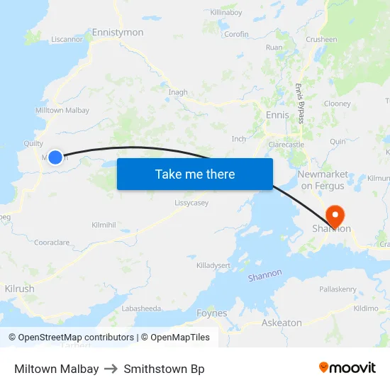 Miltown Malbay to Smithstown Bp map