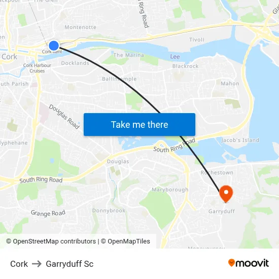 Cork to Garryduff Sc map