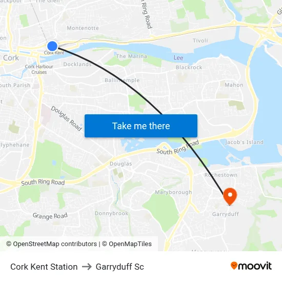 Cork Kent Station to Garryduff Sc map