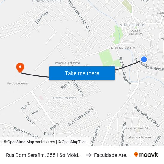 Rua Dom Serafim, 355 | Só Molduras to Faculdade Atenas map