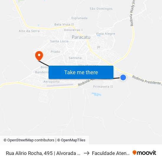 Rua Alírio Rocha, 495 | Alvorada Bar to Faculdade Atenas map