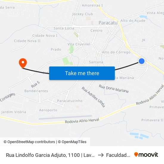 Rua Lindolfo Garcia Adjuto, 1100 | Lava Jato Do Posto Cruzeiro to Faculdade Atenas map