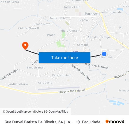 Rua Durval Batista De Oliveira, 54 | Lava Jato Vila Mariana to Faculdade Atenas map