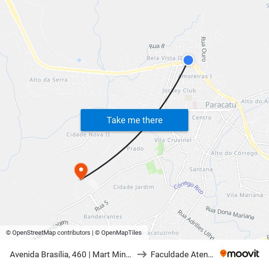 Avenida Brasília, 460 | Mart Minas to Faculdade Atenas map