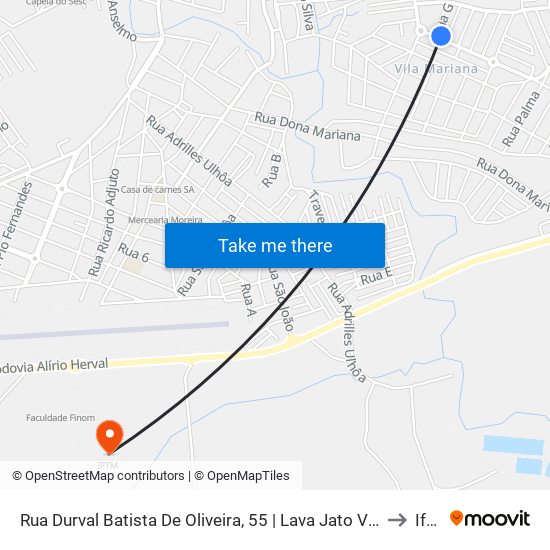 Rua Durval Batista De Oliveira, 55 | Lava Jato Vila Mariana to Iftm map