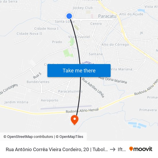 Rua Antônio Corrêa Vieira Cordeiro, 20 | Tubolar to Iftm map