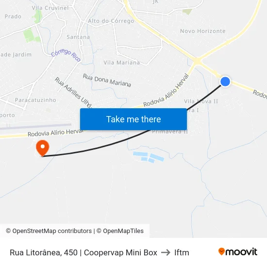 Rua Litorânea, 450 | Coopervap Mini Box to Iftm map
