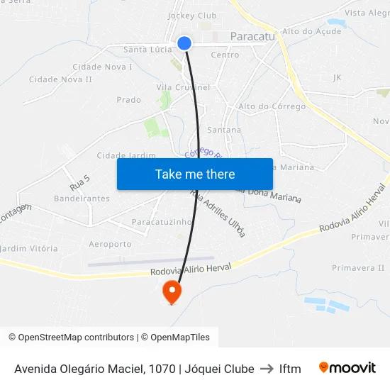 Avenida Olegário Maciel, 1070 | Jóquei Clube to Iftm map