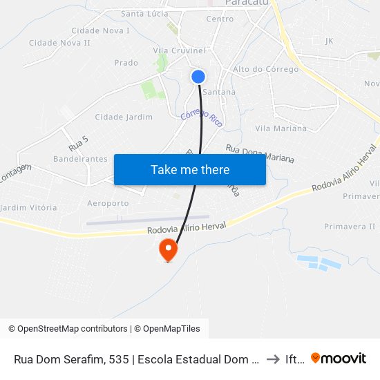 Rua Dom Serafim, 535 | Escola Estadual Dom Serafim to Iftm map