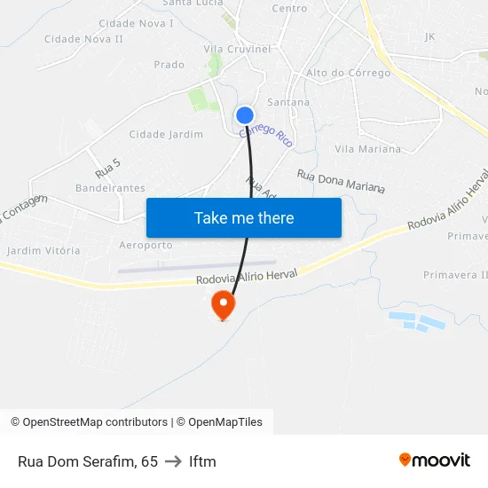 Rua Dom Serafim, 65 to Iftm map