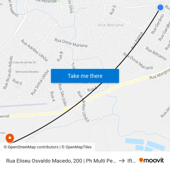 Rua Eliseu Osvaldo Macedo, 200 | Ph Multi Peças to Iftm map