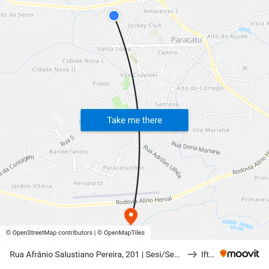 Rua Afrânio Salustiano Pereira, 201 | Sesi/Senai to Iftm map