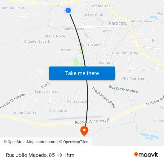 Rua João Macedo, 85 to Iftm map
