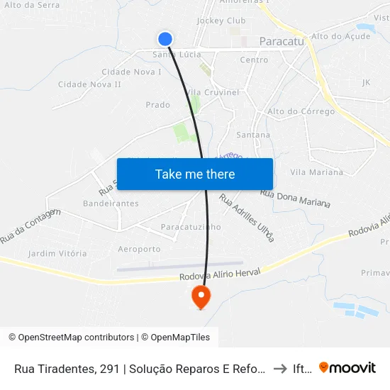 Rua Tiradentes, 291 | Solução Reparos E Reformas to Iftm map