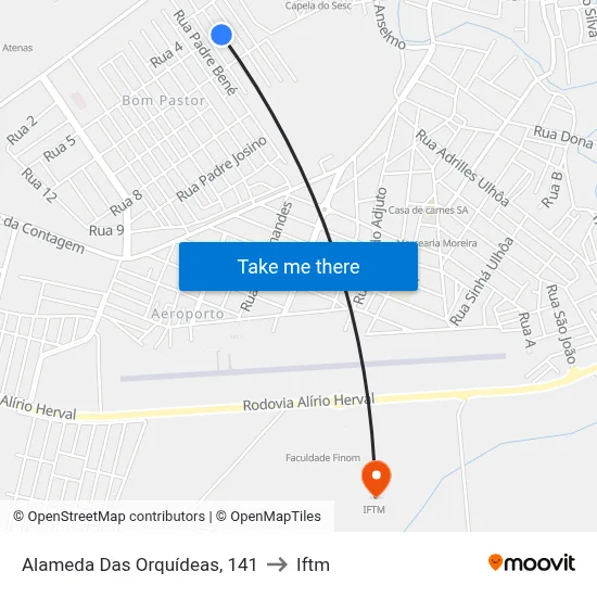 Alameda Das Orquídeas, 141 to Iftm map