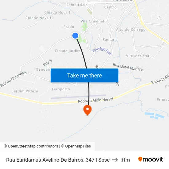 Rua Euridamas Avelino De Barros, 347 | Sesc to Iftm map