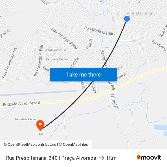 Rua Presbiteriana, 340 | Praça Alvorada to Iftm map