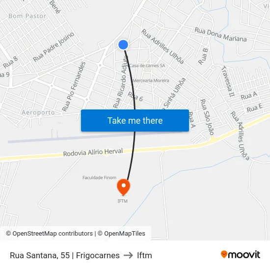 Rua Santana, 55 | Frigocarnes to Iftm map