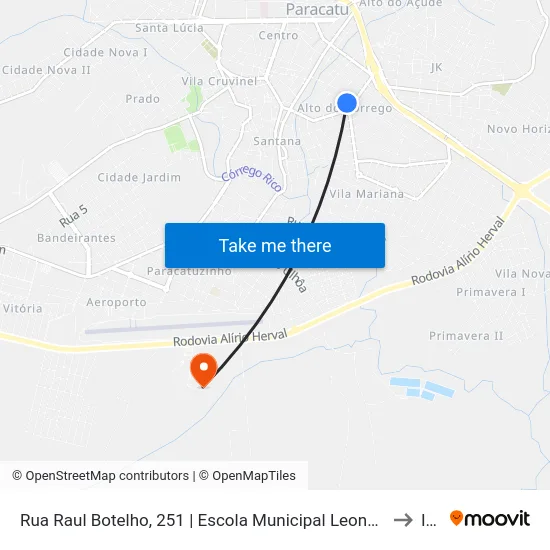 Rua Raul Botelho, 251 | Escola Municipal Leonor Ulhoa Victor Rodrigues to Iftm map