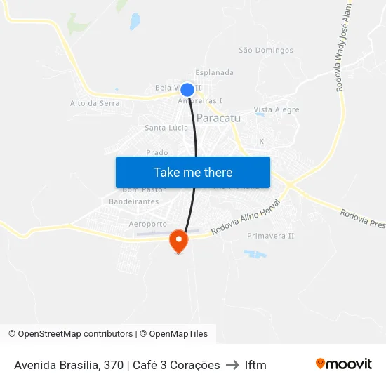 Avenida Brasília, 370 | Café 3 Corações to Iftm map