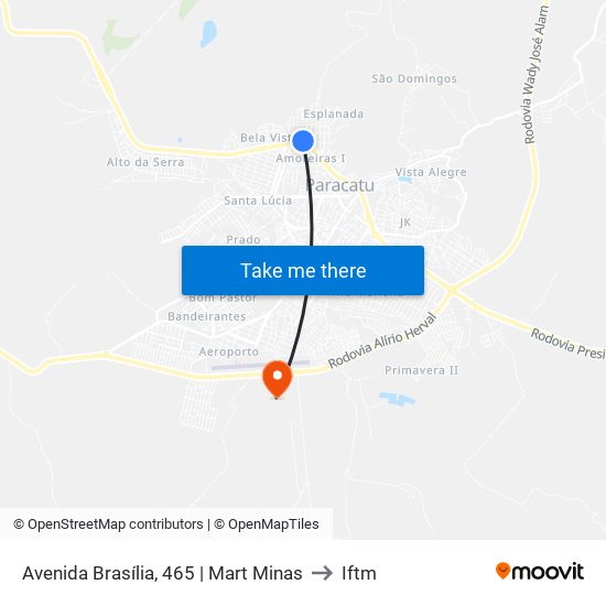 Avenida Brasília, 465 | Mart Minas to Iftm map