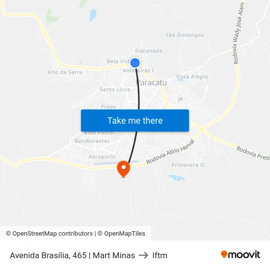 Avenida Brasília, 465 | Mart Minas to Iftm map
