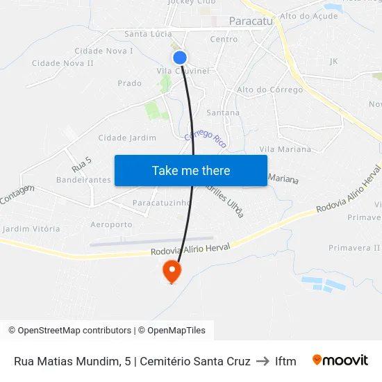 Rua Matias Mundim, 5 | Cemitério Santa Cruz to Iftm map