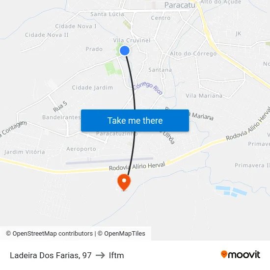Ladeira Dos Farias, 97 to Iftm map