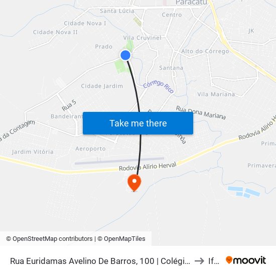 Rua Euridamas Avelino De Barros, 100 | Colégio Objetivo to Iftm map