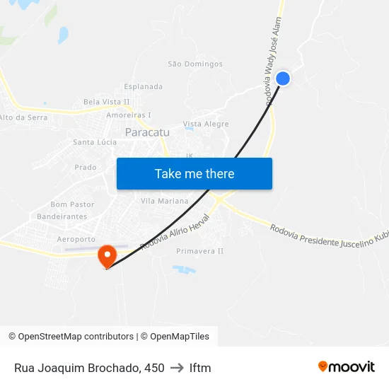 Rua Joaquim Brochado, 450 to Iftm map